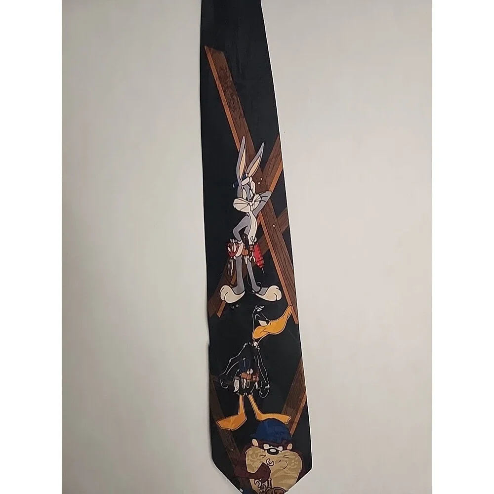 Vintage 1995 Looney Tunes Mania Men's Tie Bugs Bunny Tazz Daffy Duck